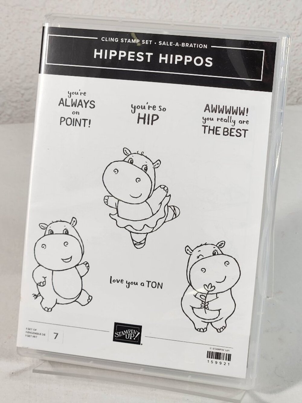 Stampin' Up! Hippest Hippos Rubber Cling Stamp Set MPN 159921 Fast Ship